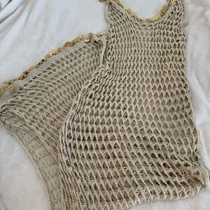 Beige Crochet Beach Cover-Up